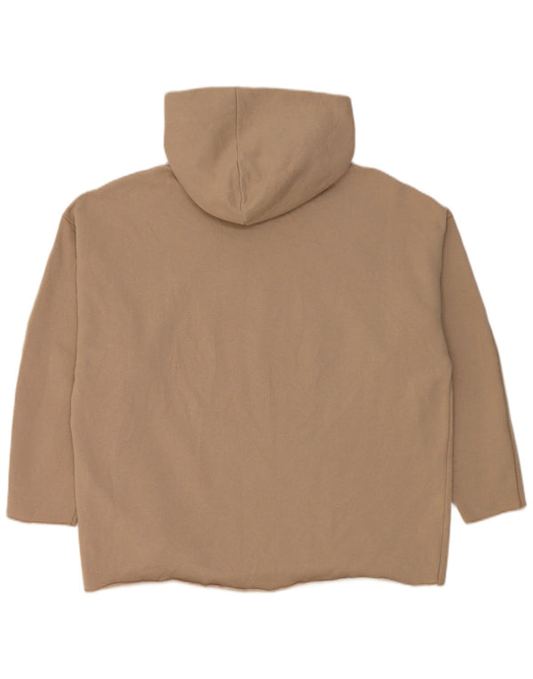 Zara Γυναικείο Hoodie Jumper UK 10 Small Beige βαμβακερό