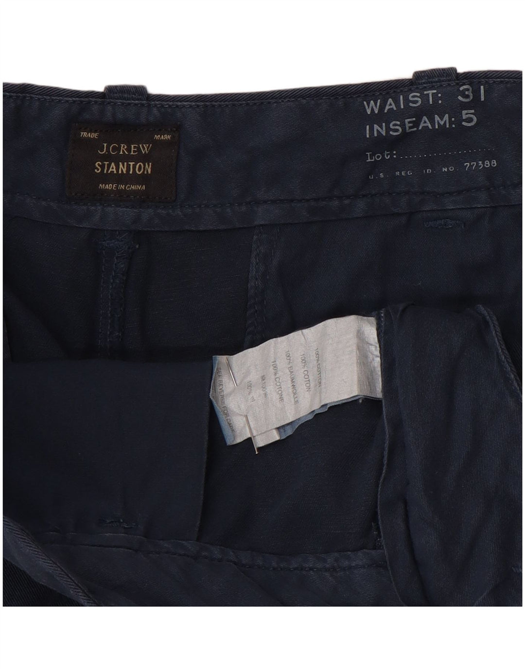 J. Crew Γυναικείο Stanton Chino Short W31 Medium Navy Blue βαμβακερό