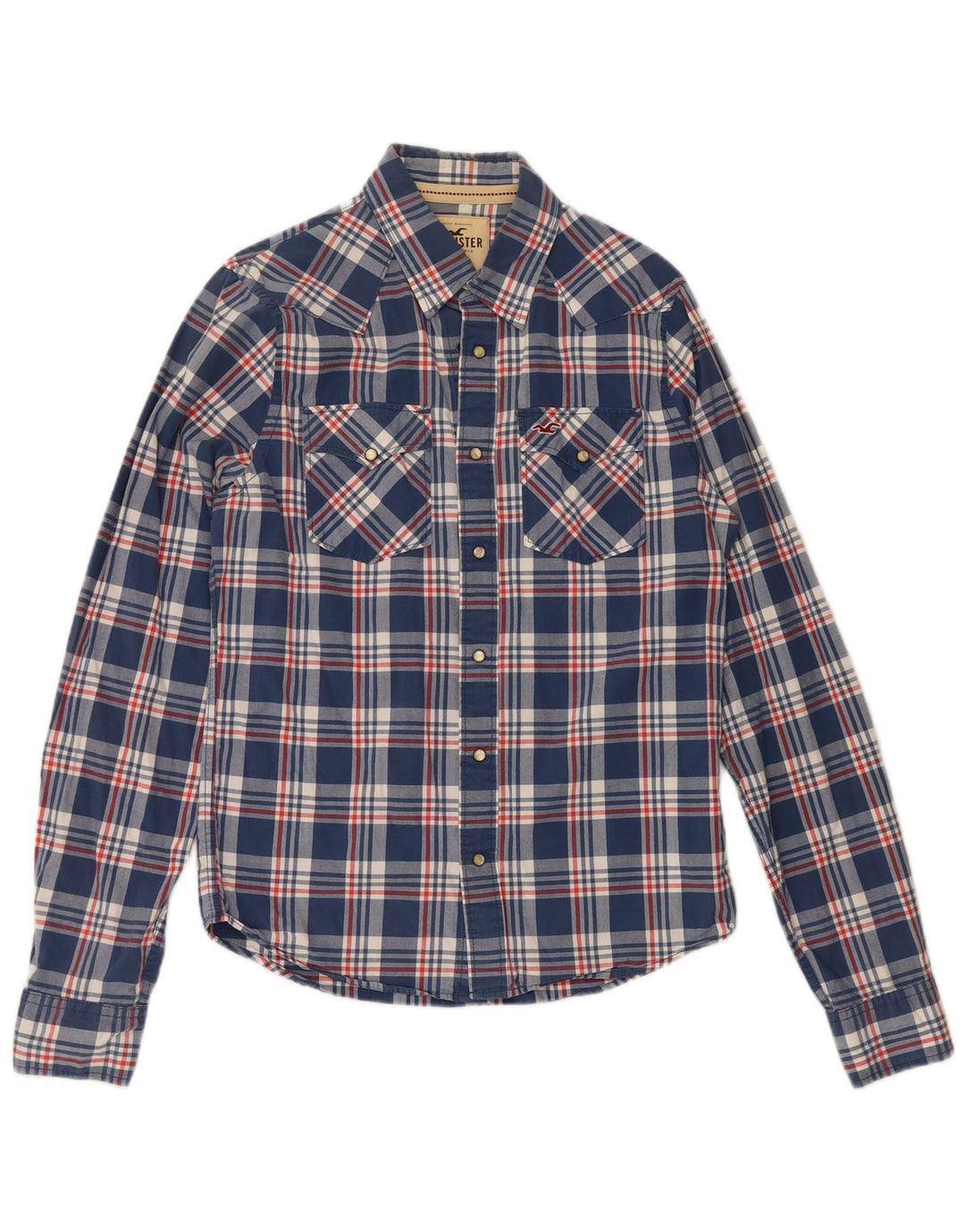 Ανδρικό πουκάμισο Hollister Large Navy Blue Check Cotton