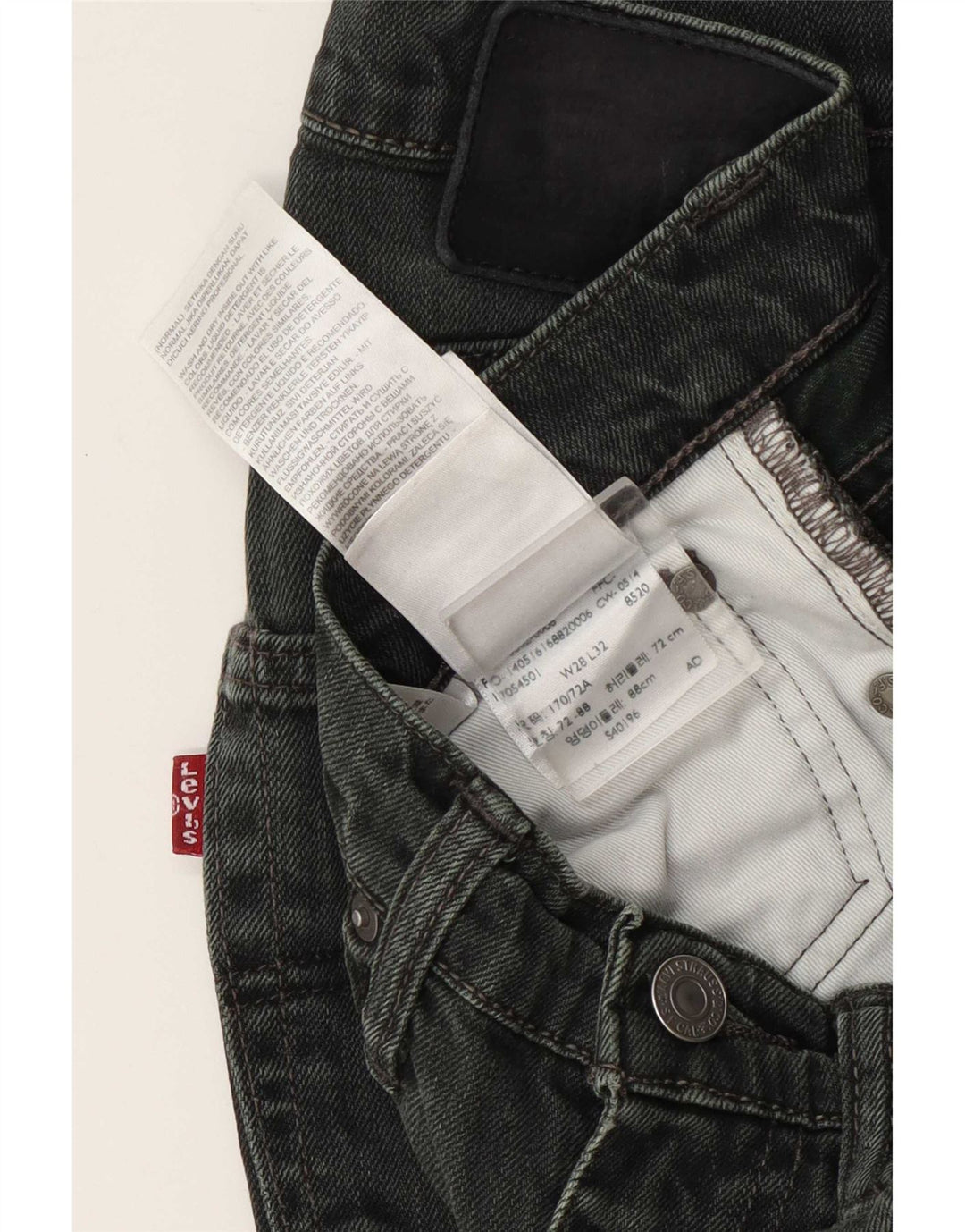 Γυναικείο Slim Jeans Levi's W28 L32 Πράσινο βαμβακερό