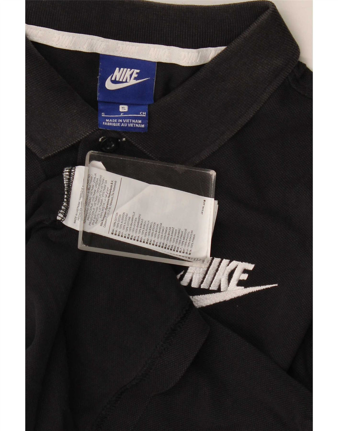 Ανδρικό μπλουζάκι πόλο Nike, μικρό μαύρο βαμβακερό