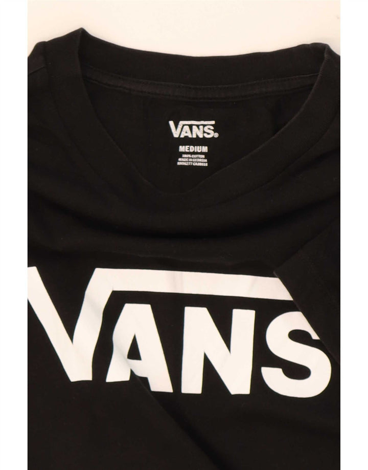 Vans Γυναικείο T-Shirt Top UK 12 Μεσαίο μαύρο βαμβακερό