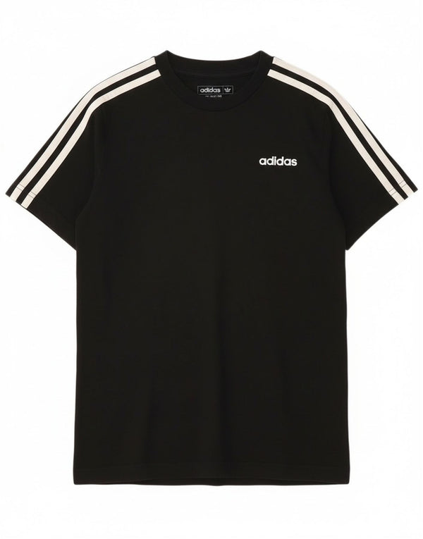 Adidas Boys T-Shirt Top 11-12 ετών Μαύρο βαμβακερό