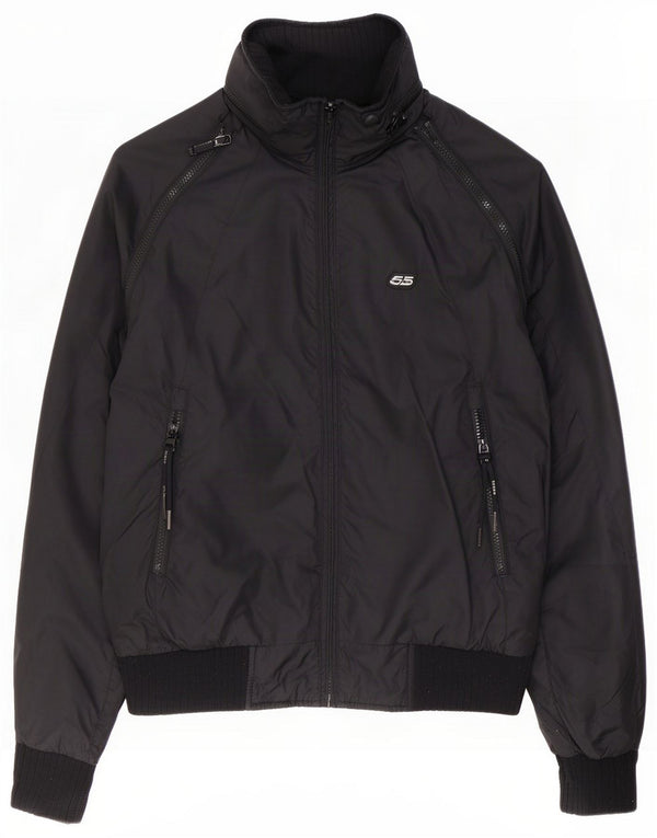 55DSL Ανδρική κουκούλα Bomber Jacket UK 38 Medium Black Polyester