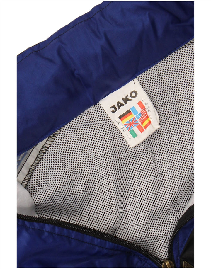 JAKO Ανδρικό γραφικό μπουφάν βροχής με κουκούλα UK 42 XL μαύρο νάιλον χρώματος