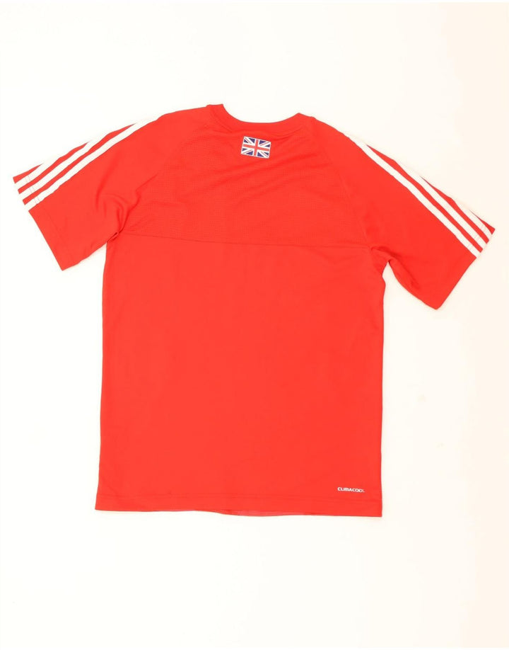 Γραφικό T-Shirt ADIDAS Ανδρική Ομάδα GB Τοπ μικρού κόκκινου πολυεστέρα