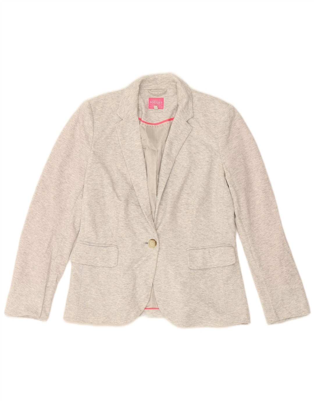 Joules γυναικείο σακάκι 1 κουμπιού blazer UK 10 μικρού γκρι πολυεστέρα