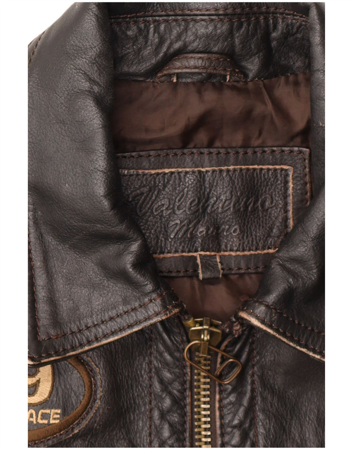 Vintage Ανδρικό Δερμάτινο Μπουφάν Biker UK 36 Small Brown Biker
