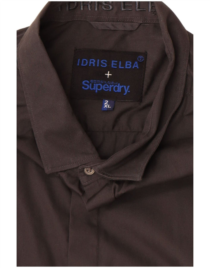 Ανδρικό πουκάμισο Superdry 2XL Γκρι βαμβακερό
