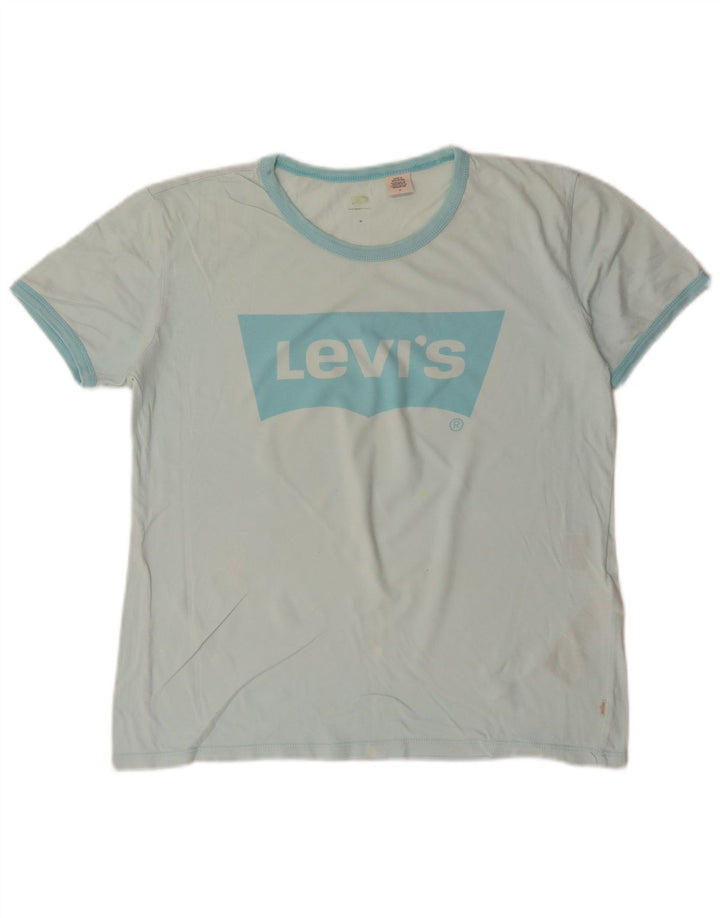 Γυναικείο γραφικό μπλουζάκι LEVI'S Top UK 14 Μεσαίο τυρκουάζ βαμβάκι