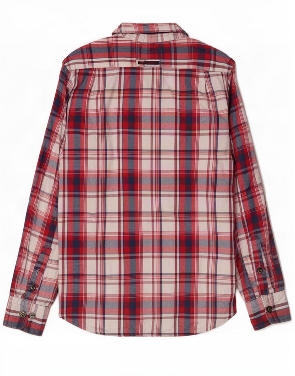 Superdry Mens Flannel Shirt Large Red Check Cotton