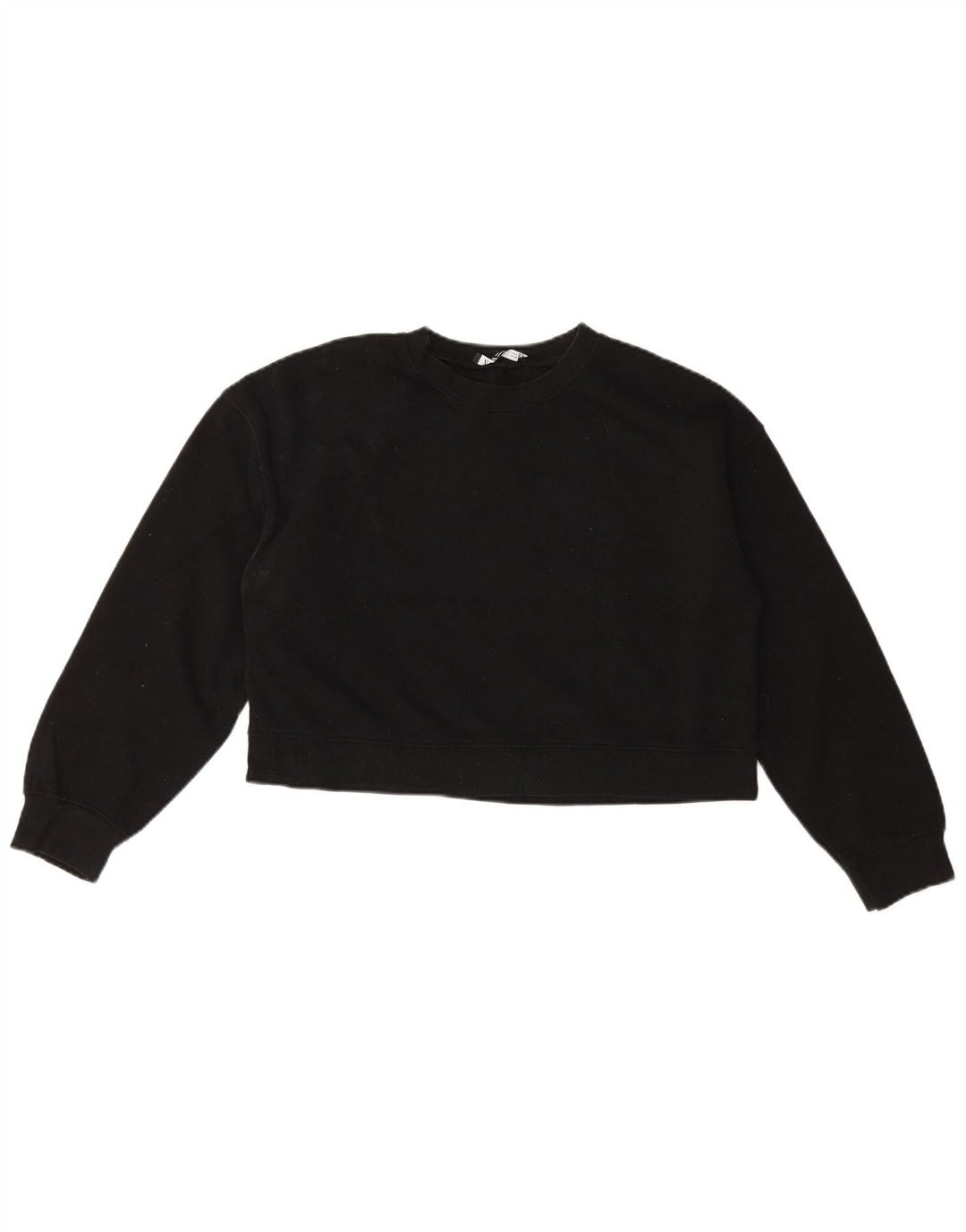 Zara Γυναικεία φούτερ Crop Jumper UK 14 Medium Black Cotton