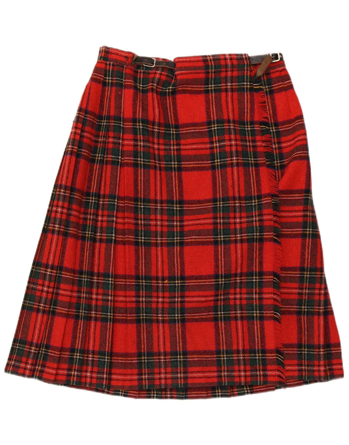 Clan Laird Γυναικεία Wrap Φούστα W30 Μεσαίο κόκκινο καρό μαλλί