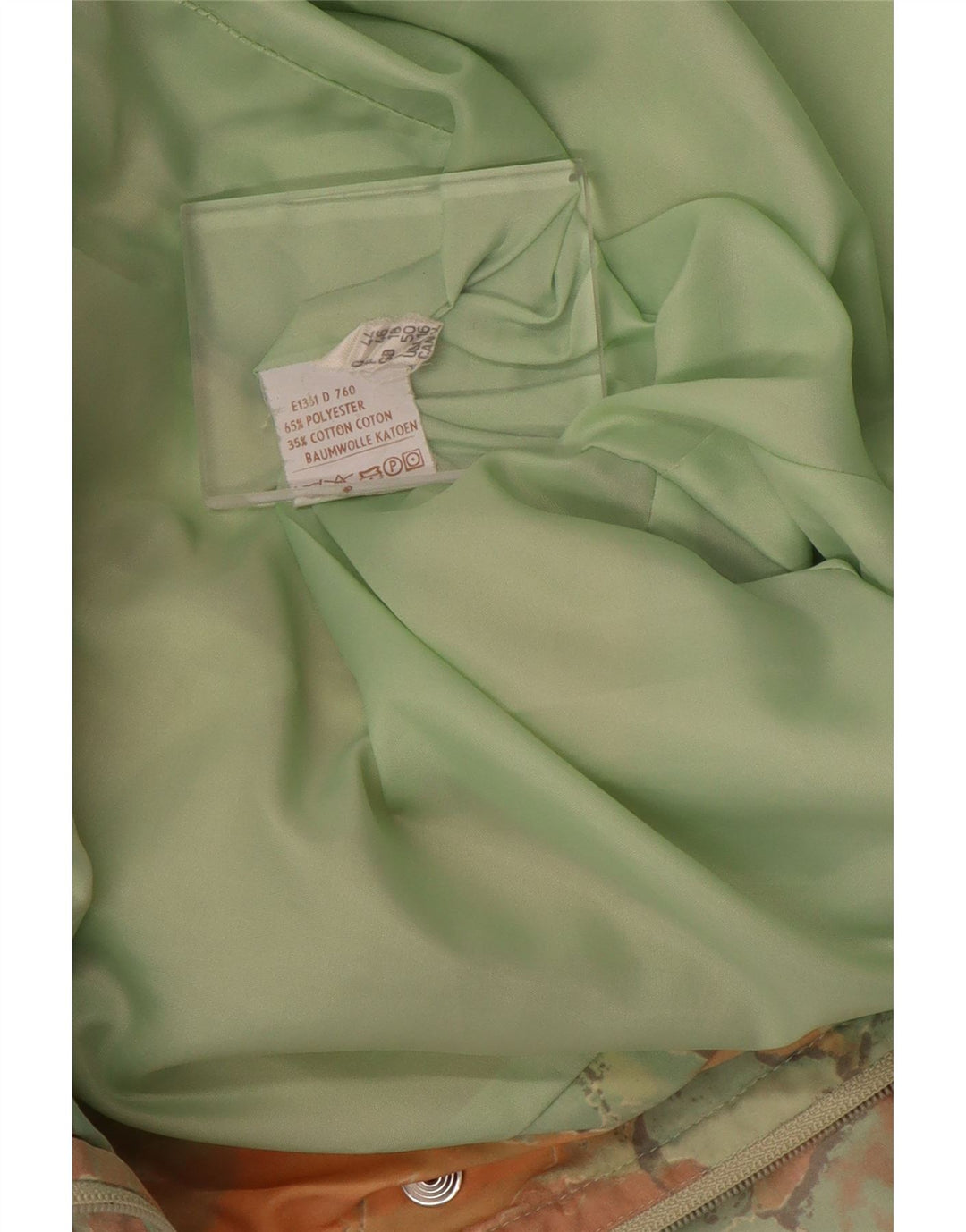 Vintage Γυναικείο Abstract Pattern Oversized παλτό UK 18 XL Πράσινο Πολυεστέρας