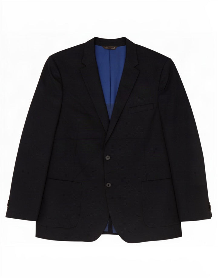 Marks & Spencer Ανδρικό μπλέιζερ με 2 κουμπιά μπουφάν UK 48 2XL Navy Blue Polyester