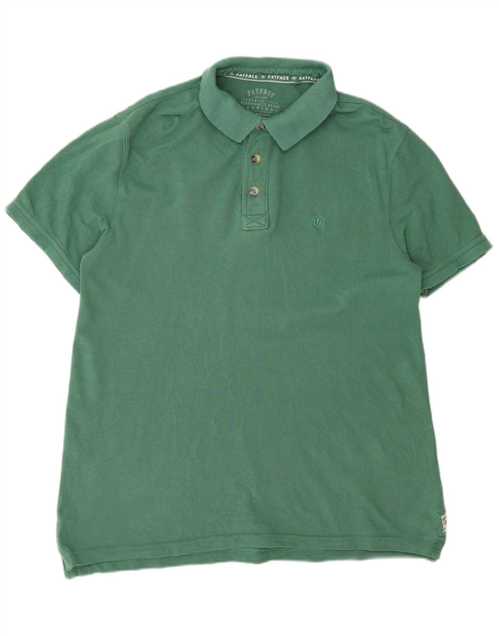 FAT FACE Mens Polo Shirt Medium Green Cotton