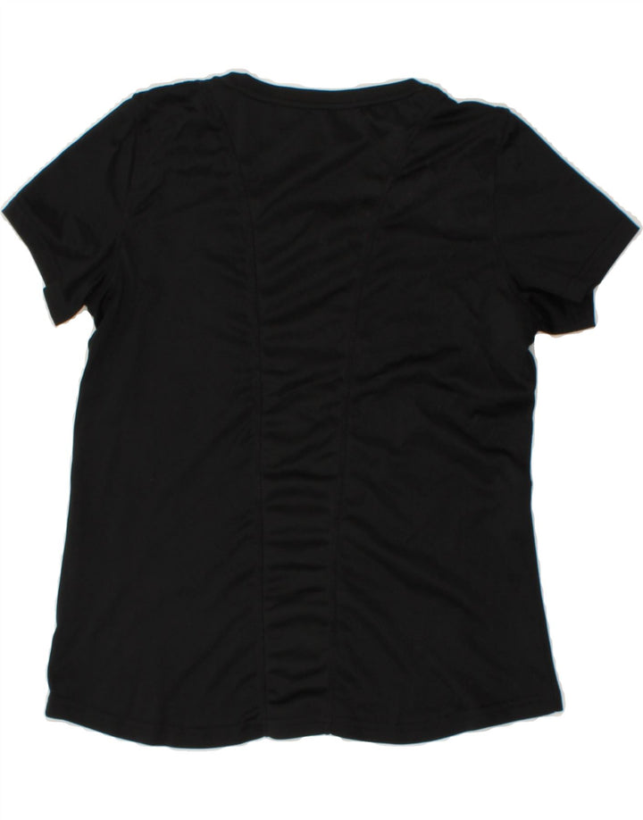 ELLESSE Womens T-Shirt Top UK 14 Medium Black Polyester Vintage Ellesse and Second-Hand Ellesse from Messina Hembry 