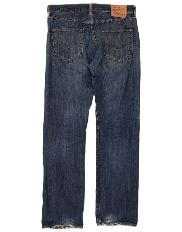 Levi's Mens 501 Distressed Straight Jeans W32 L32 Μπλε βαμβακερό
