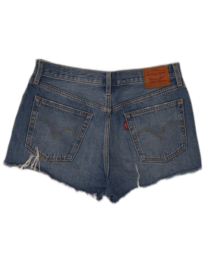 LEVI'S Womens 501 Distressed Denim Short W28 Medium Blue
