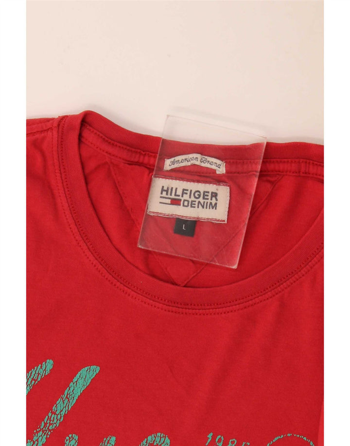 Ανδρικό γραφικό T-Shirt Tommy Hilfiger Top μεγάλο κόκκινο