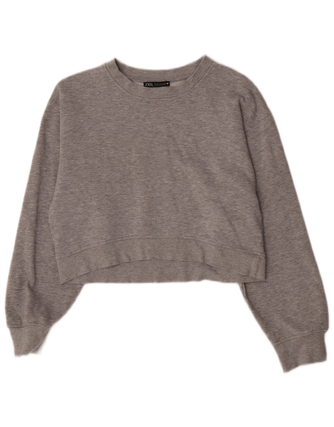 Zara Γυναικεία φούτερ Crop Jumper UK 12 Medium Grey