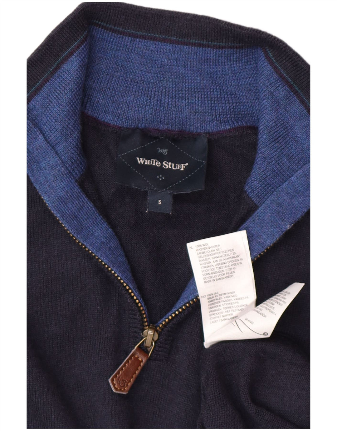 Ανδρικό πουλόβερ με φερμουάρ White Stuff Μικρό Μαλλί Navy Blue