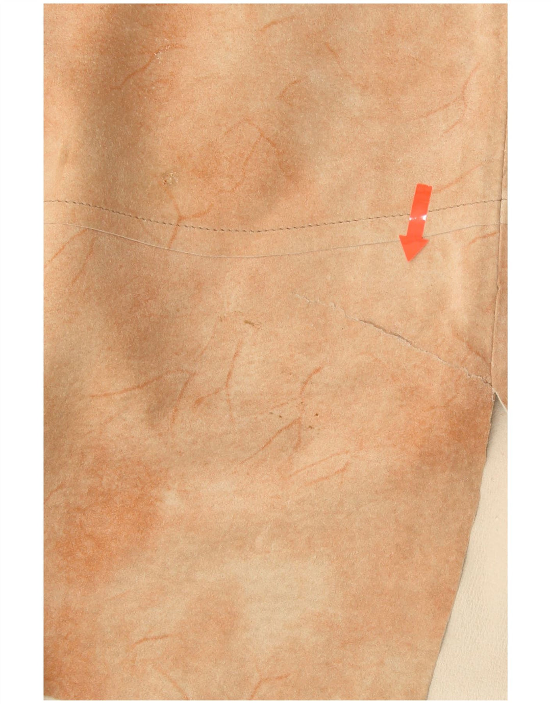 HELLINE Γυναικεία ασύμμετρη φούστα UK 14 Large W30 Beige Tie Dye Leather