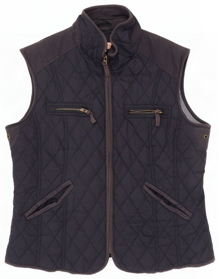 John Lewis Γυναικεία καπιτονέ Gilet UK 16 Large Navy Blue Polyester