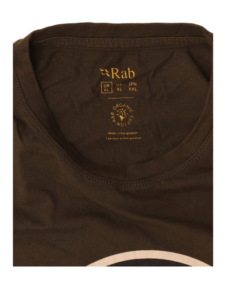 Rab Ανδρικό γραφικό T-Shirt Top XL Khaki Cotton