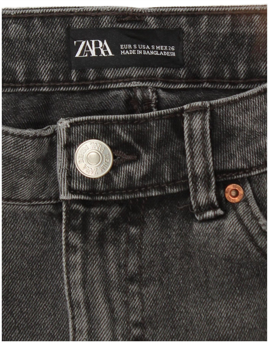 Zara Γυναικεία Μίνι Τζιν Φούστα Μικρή W26 Μαύρη Βαμβακερή