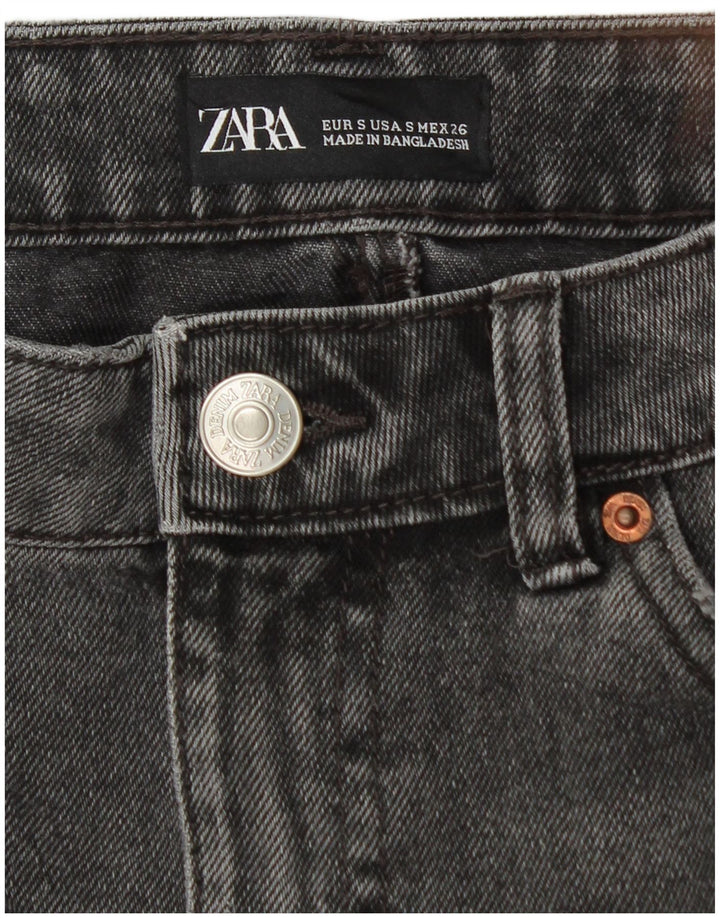 Zara Γυναικεία Μίνι Τζιν Φούστα Μικρή W26 Μαύρη Βαμβακερή