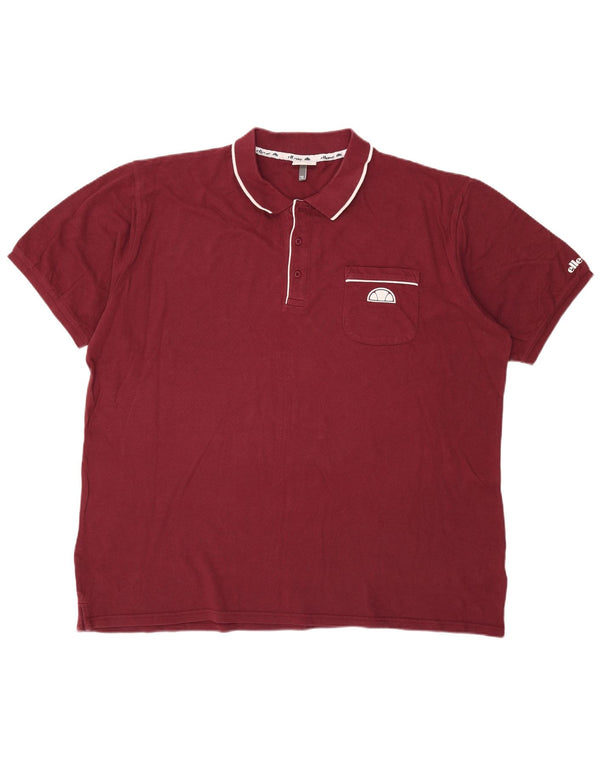 Ellesse Ανδρικό Πόλο Μπλουζάκι 2XL Βουργουνδί Βαμβακερό