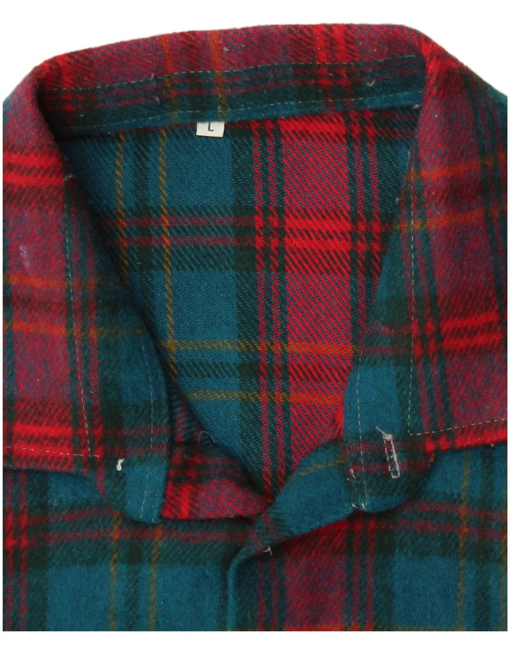 Vintage ανδρικό καρό φανελένιο πουκάμισο μεγάλο πράσινο καρό