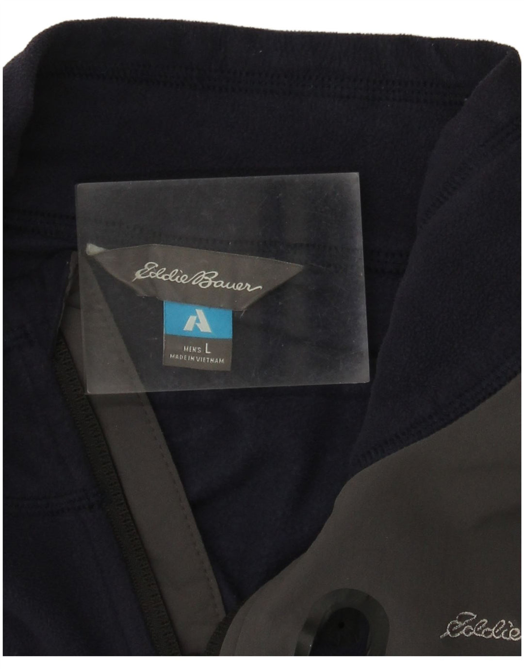 EDDIE BAUER Ανδρικό Fleece Jacket UK 40 Large Navy Blue Colourblock