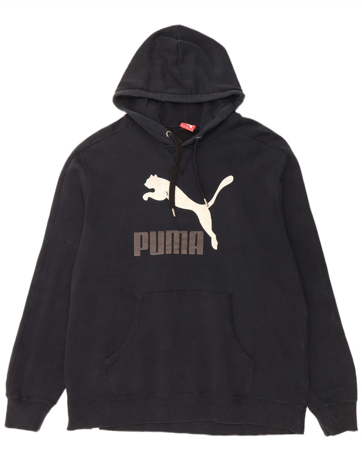 Ανδρικό γραφικό κουκούλα Puma 2XL, μαύρο βαμβακερό