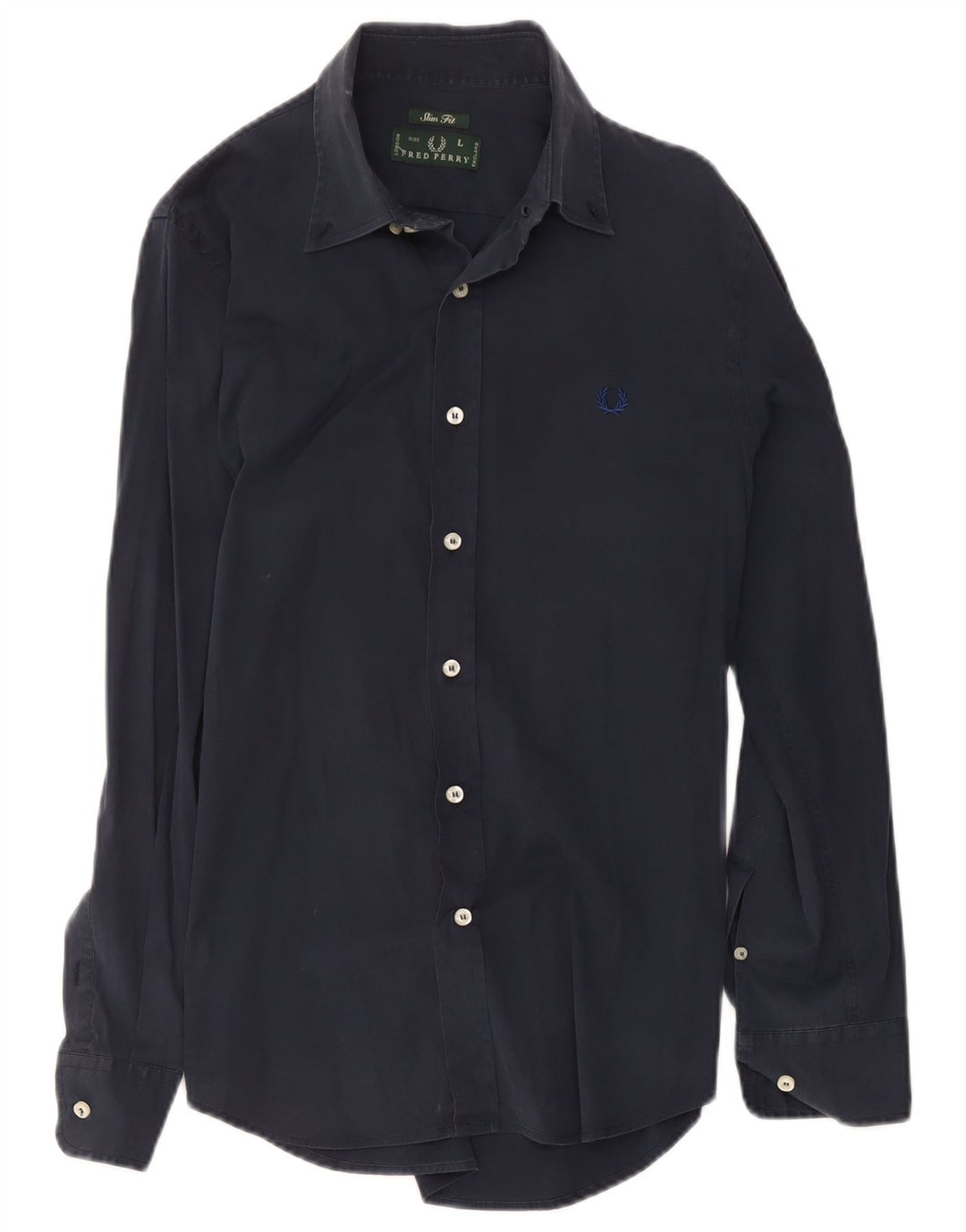 Fred Perry Ανδρικό πουκάμισο Slim Fit μεγάλο μπλε ναυτικό βαμβακερό