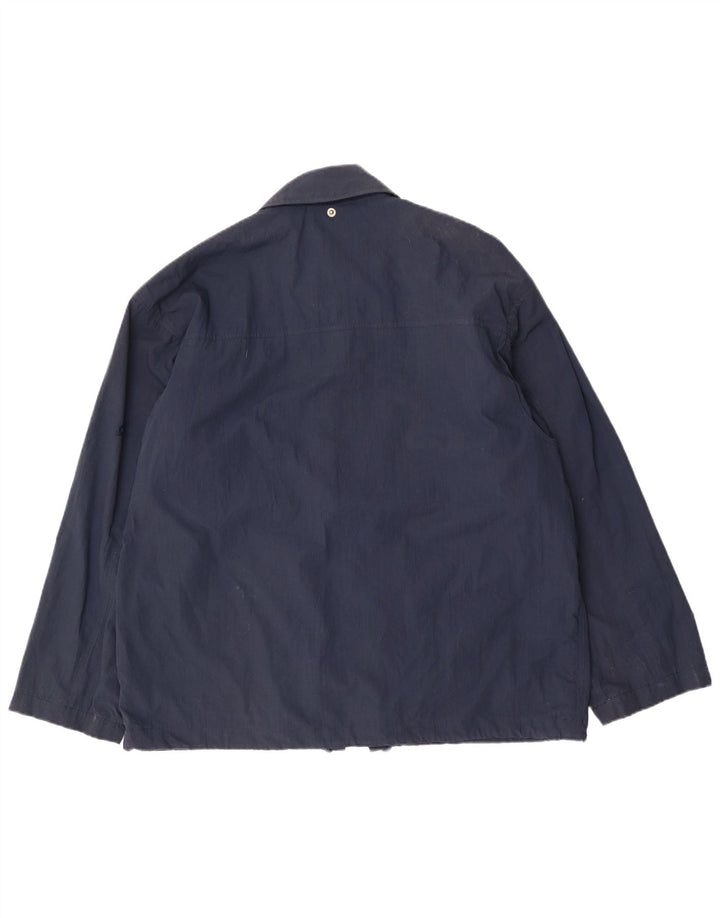 Leader Mens Bomber Jacket UK 40 Large Navy Blue Polyester