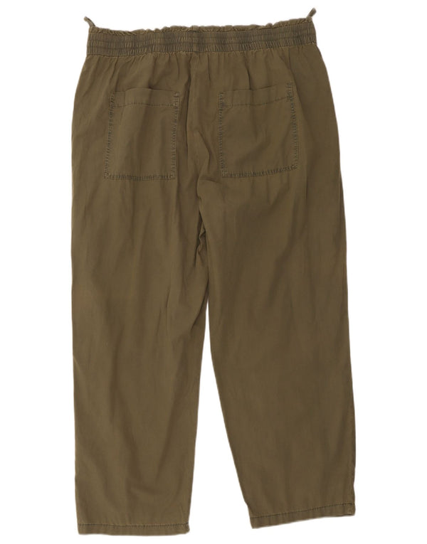 Marks & Spencer Womens Straight Chino Trousers UK 18 XL W36 L26 Khaki