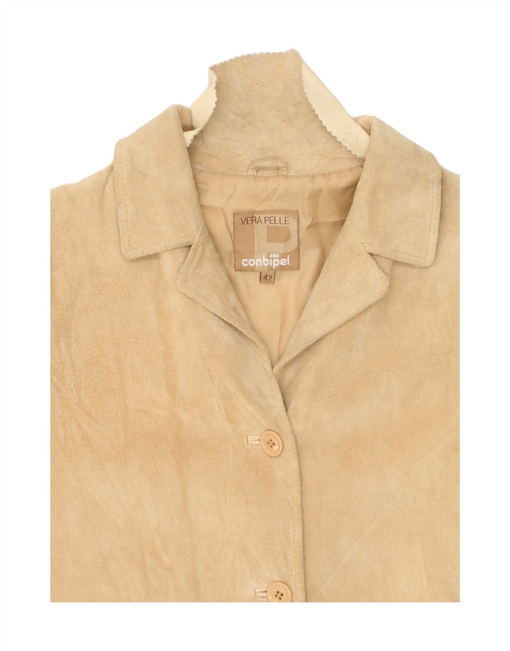 CONBIPEL Womens Leather Jacket IT 42 Medium Beige Leather Vintage Conbipel and Second-Hand Conbipel from Messina Hembry 