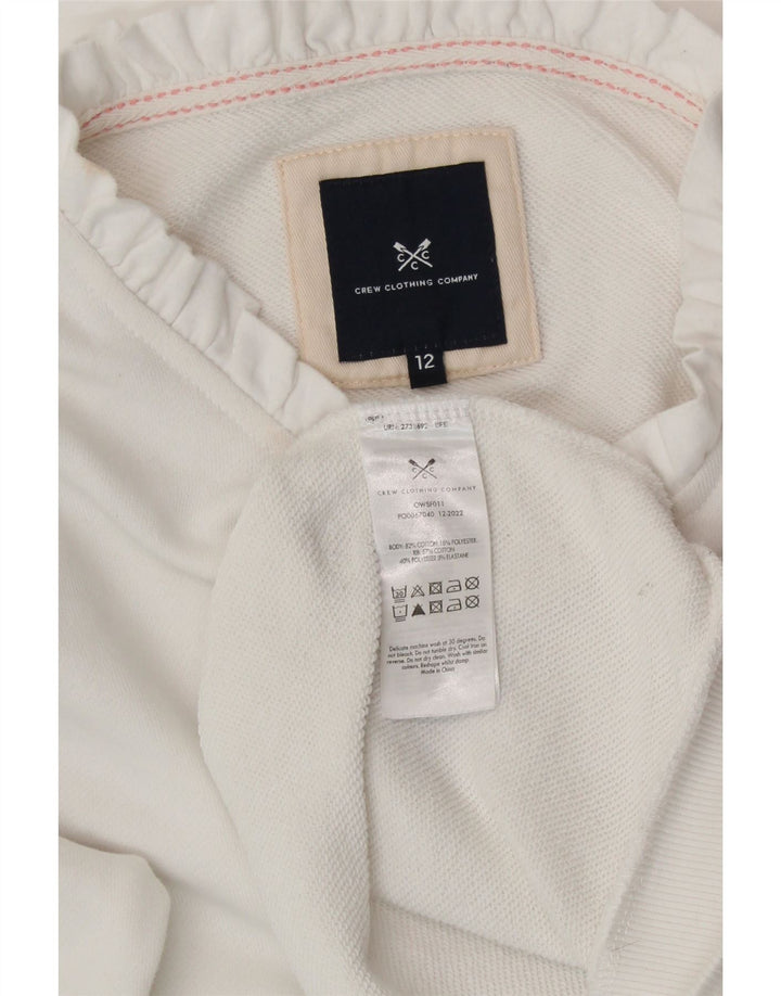 CREW CLOTHING Γυναικεία φούτερ Jumper UK 12 Μεσαίο λευκό βαμβακερό