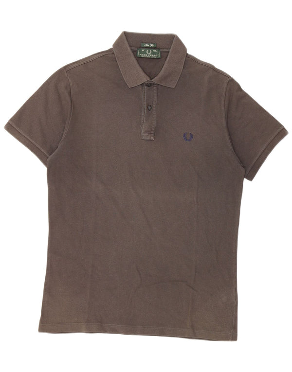 Fred Perry Ανδρικό πουκάμισο Polo Slim Fit μεγάλο γκρι βαμβακερό