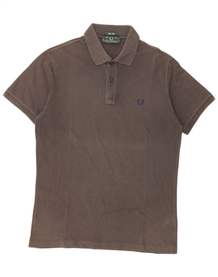 Fred Perry Ανδρικό πουκάμισο Polo Slim Fit μεγάλο γκρι βαμβακερό