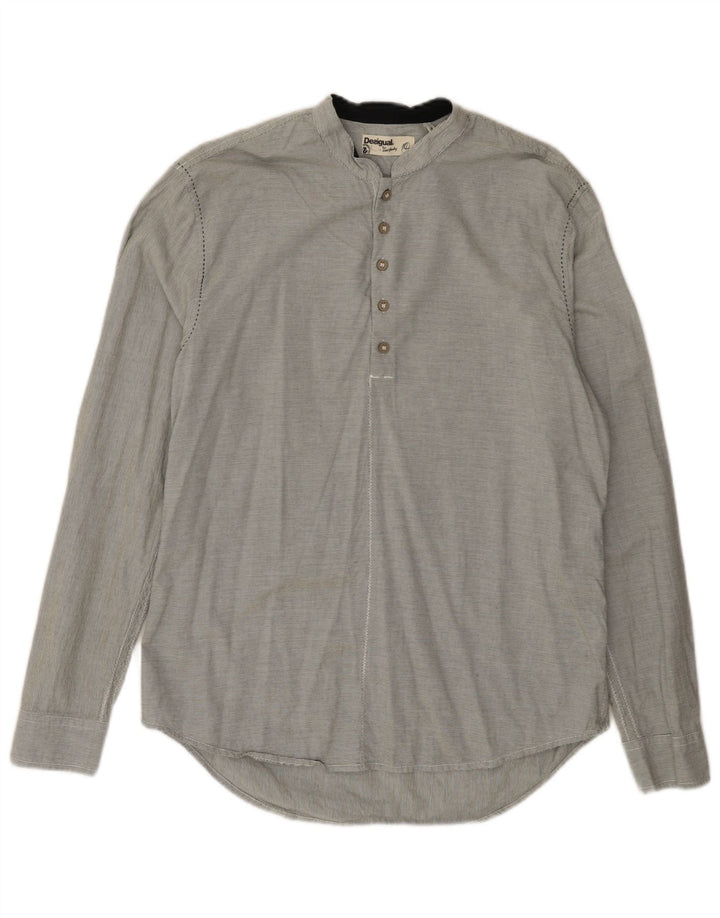 Ανδρικό πουλόβερ πουκάμισο Desigual Regular Fit XL Βαμβακερό με γκρι ρίγες
