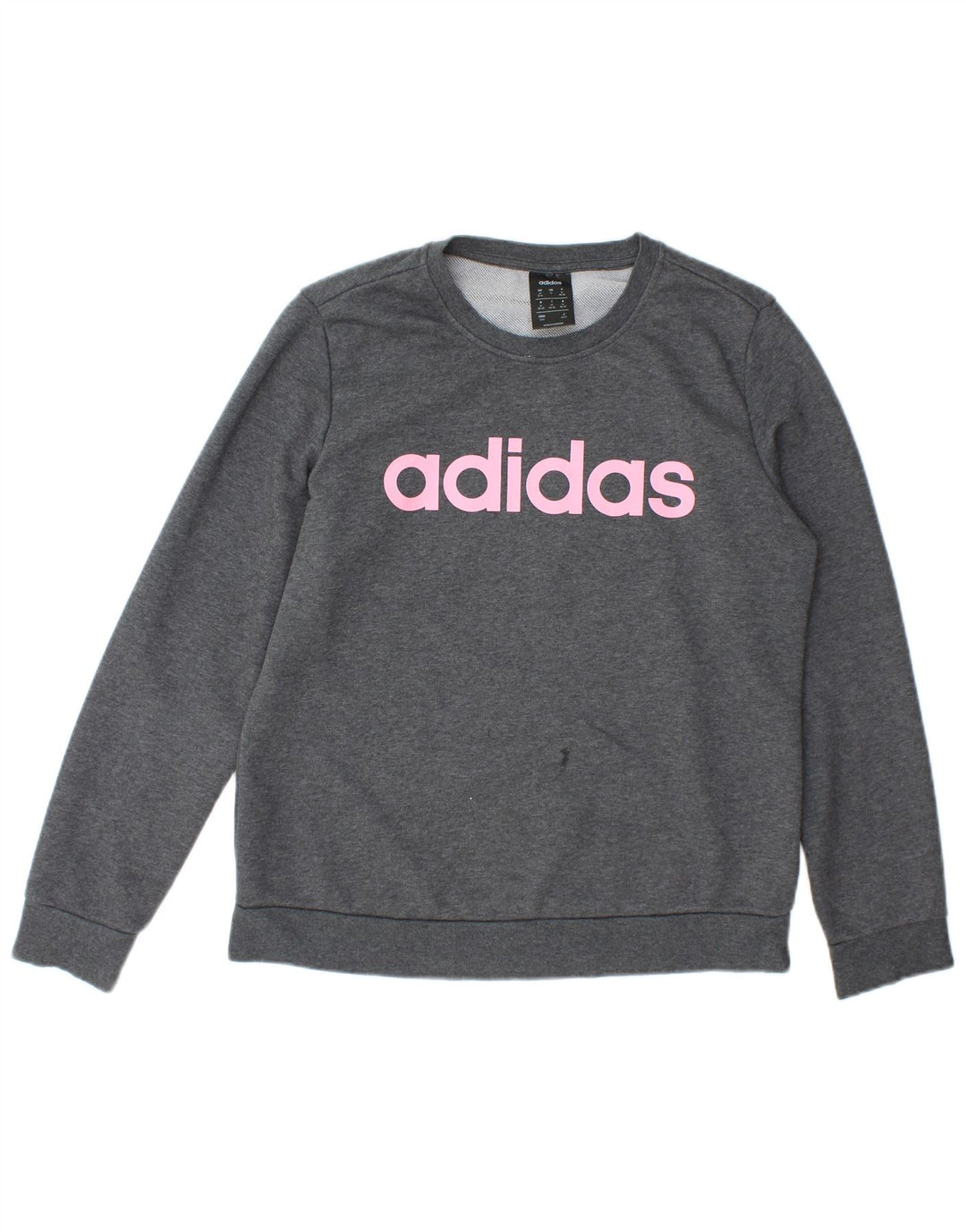 Γυναικεία γραφική φούτερ Adidas Jumper UK 12/14 μεσαίο γκρι βαμβακερό