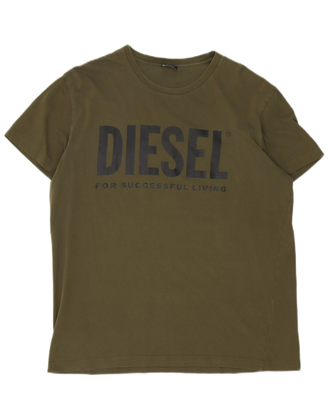 Ανδρικό γραφικό T-Shirt Diesel Top μεγάλο χακί βαμβακερό