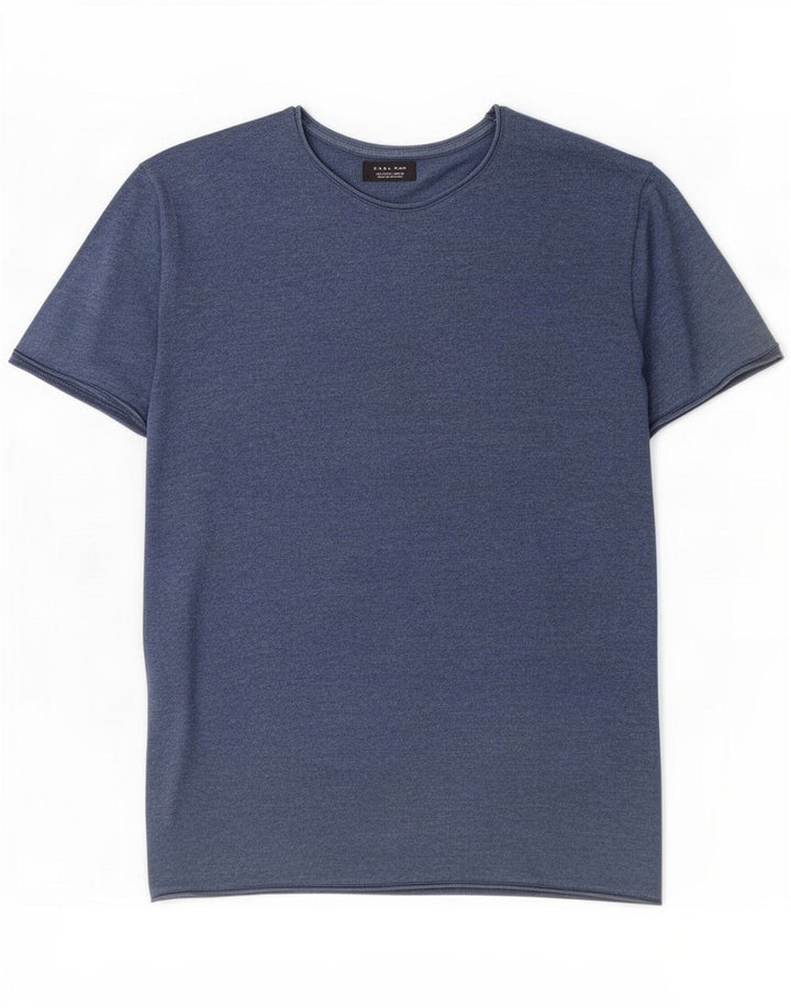 Zara Ανδρικό T-Shirt Top Large Navy Blue