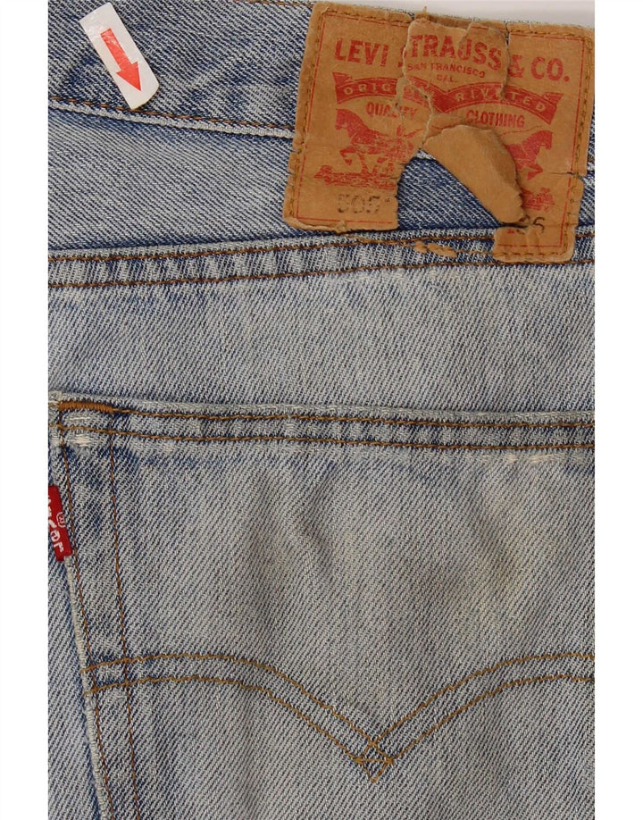 Levi's Mens 505 Distressed Straight Jeans W34 L28 Μπλε βαμβακερό