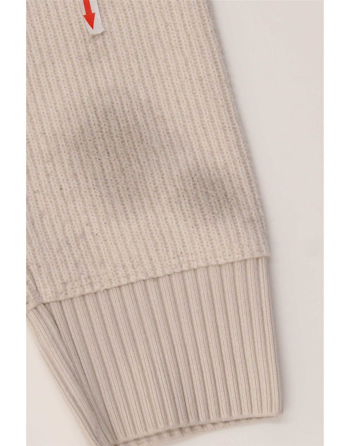 Zara Γυναικείο πουλόβερ με λαιμόκοψη UK 14 Medium Off White Polyester