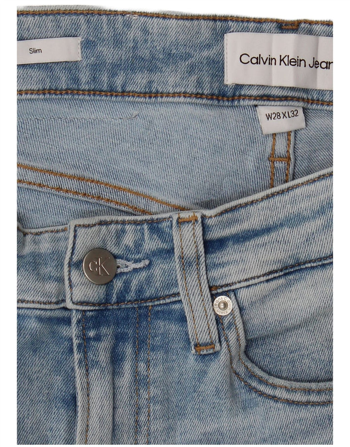CALVIN KLEIN Ανδρικό Slim Jeans W28 L32 Μπλε βαμβακερό