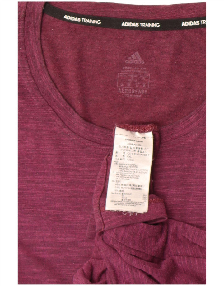Ανδρικό T-Shirt Adidas Top XL μπορντό πολυεστέρας